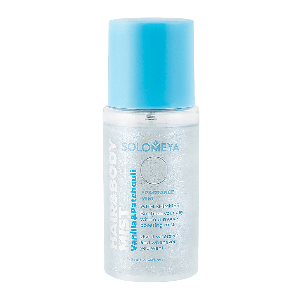SOLOMEYA Мист/волос, тела ЧЁРНАЯ ВАНИЛЬ&ПАЧУЛИ+шиммер Mist Black Vanilla&Patchouli+Shimmer 75мл