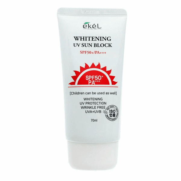 Ekel Солнцезащитный крем для лица с муцином улитки/Whitening UV sun block 70ml SPF50+PA+++