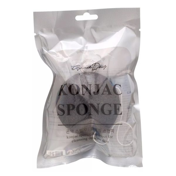 GRACE DAY Cпонж конняку для лица ЧЕРНЫЙ Konjac Sponge