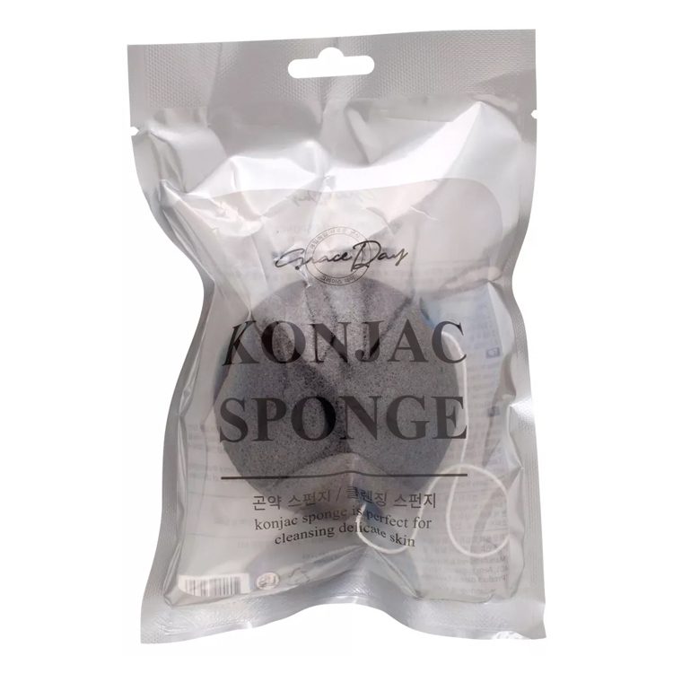 GRACE DAY Cпонж конняку для лица ЧЕРНЫЙ Konjac Sponge
