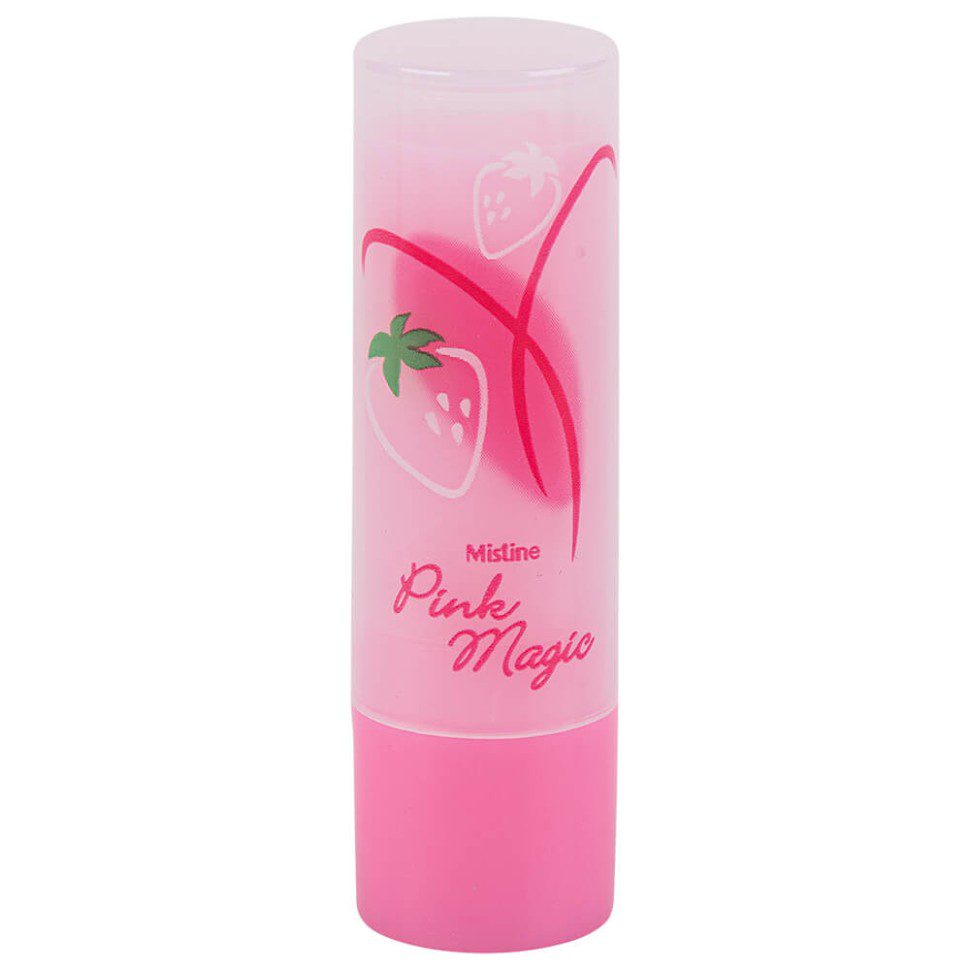 MISTINE Бальзам для губ ПРОЯВЛЯЮЩИЙСЯ с ароматом клубники Pink Magic Lip, 3.7 г