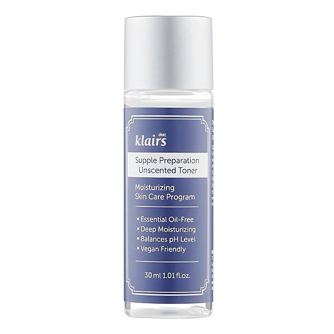 Dear, Klairs Миниатюра Тонер для лица смягчающий Supple preparation unscented toner 30 мл