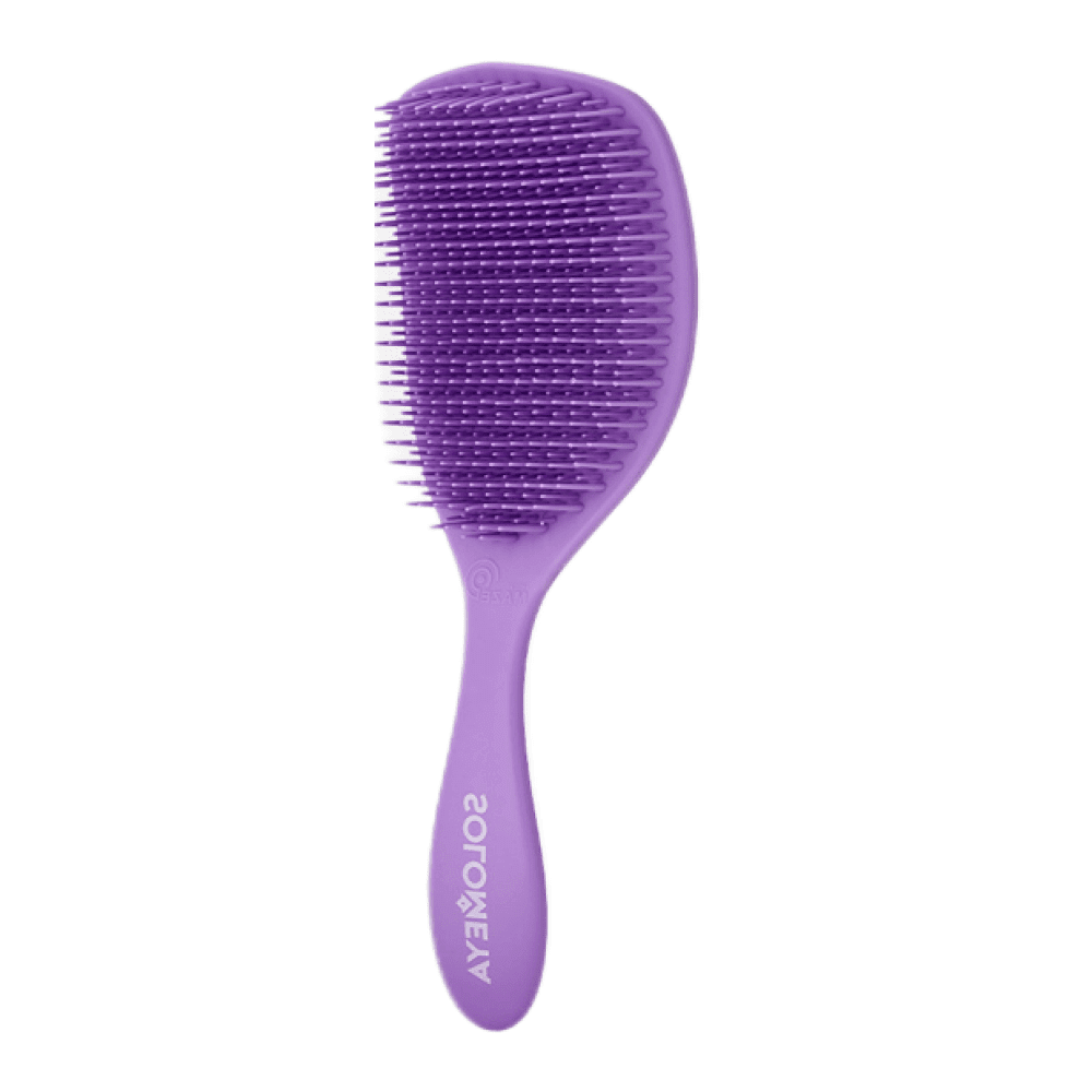 SOLOMEYA Расческа для сухих и влажных волос АРОМАТ ЛАВАНДЫ Wet Detangler Brush Cushion Lavender