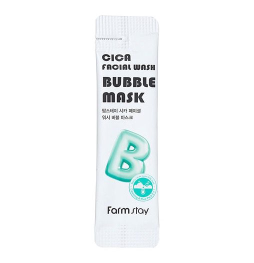 FarmStay Cica Facial Wash Bubble Mask - Пузырьковая маска для лица с центеллой азиатской 5мл*1шт