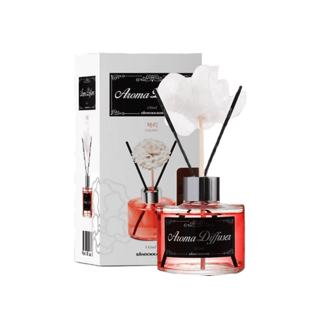 Sandokkaebi Жидкий аромадиффузор с декоративными аромапалочками Череш/Aroma Diffuser Cherry, 130ml