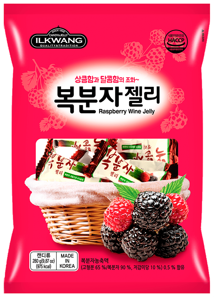 ILKWANG Blackberry Jelly, 280g - Конфета желейная со вкусом черной малины, 280г