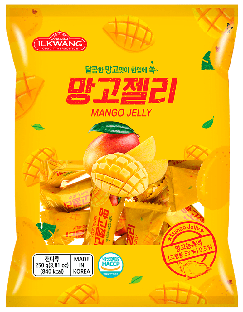 ILKWANG Mamgo Jelly, 250g - Конфета желейная со вкусом манго, 250г