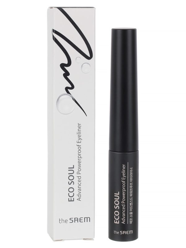 THE SAEM Подводка для глаз Eco Soul Advanced Powerproof Eyeliner 01 Deep Black