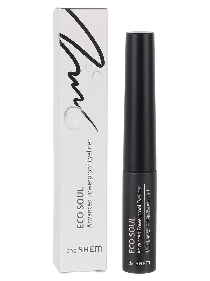 THE SAEM Подводка для глаз Eco Soul Advanced Powerproof Eyeliner 01 Deep Black