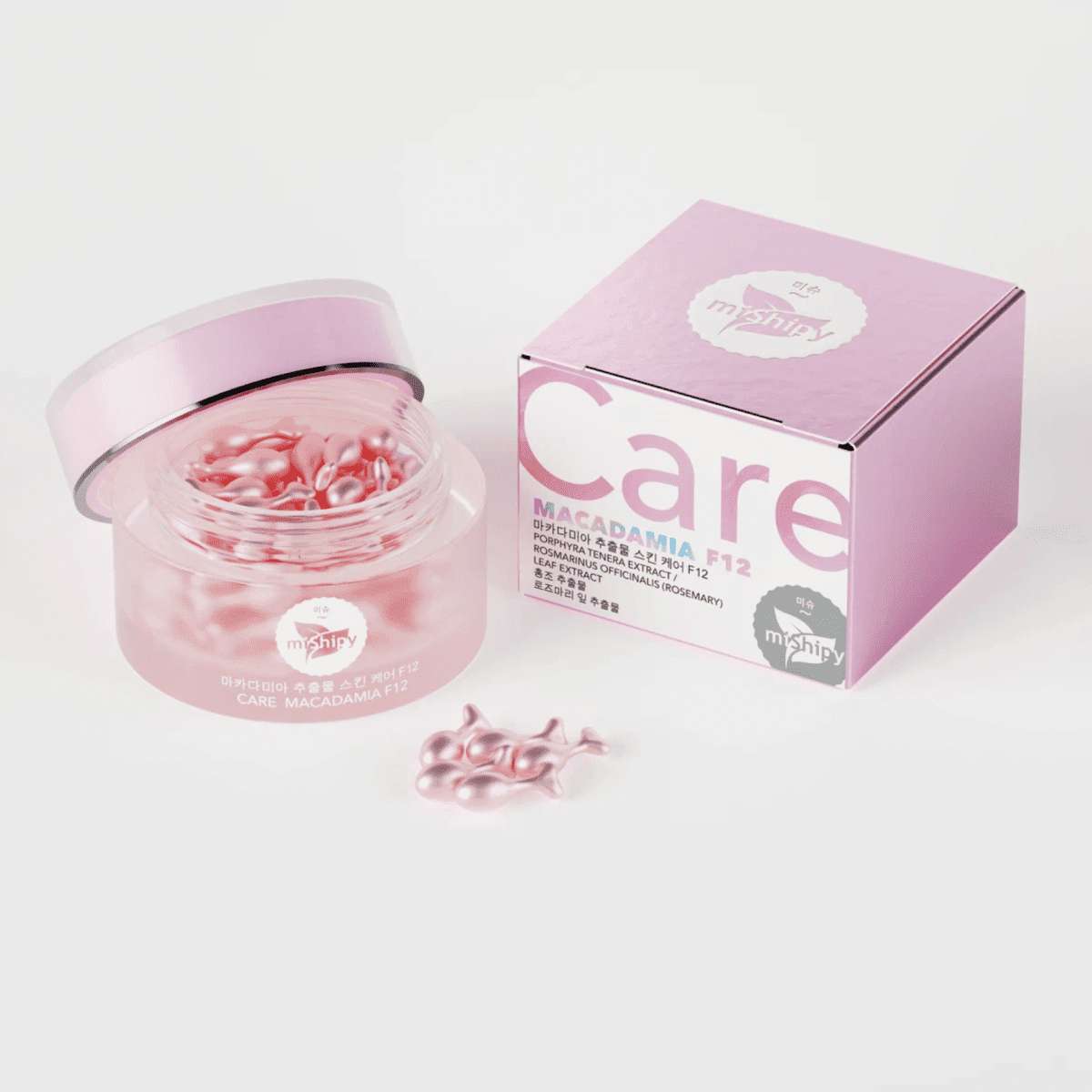 MISHIPY Сыворотка в капсулах для лица КРАСНЫЕ ВОДОРОСЛИ и РОЗМАРИН Care Macadamia F12, 100 капсул