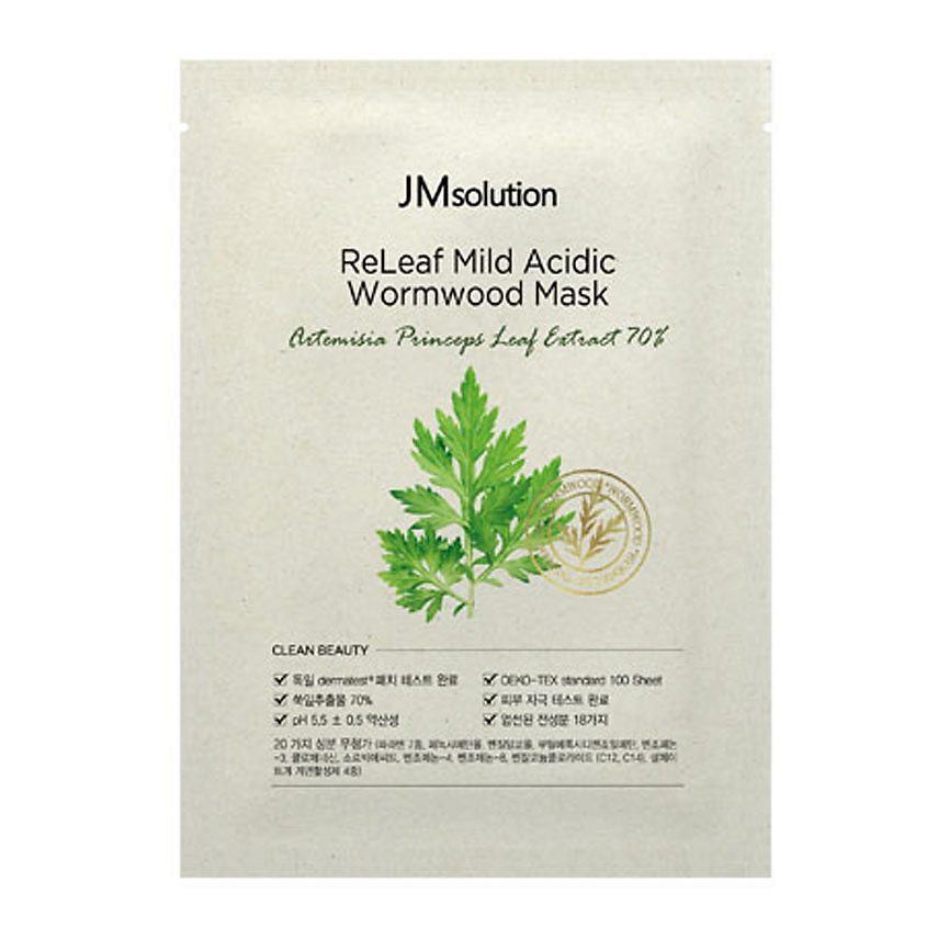 JMsolution Маска тканевая с экстрактом полыни - Releaf mild acidic wormwood