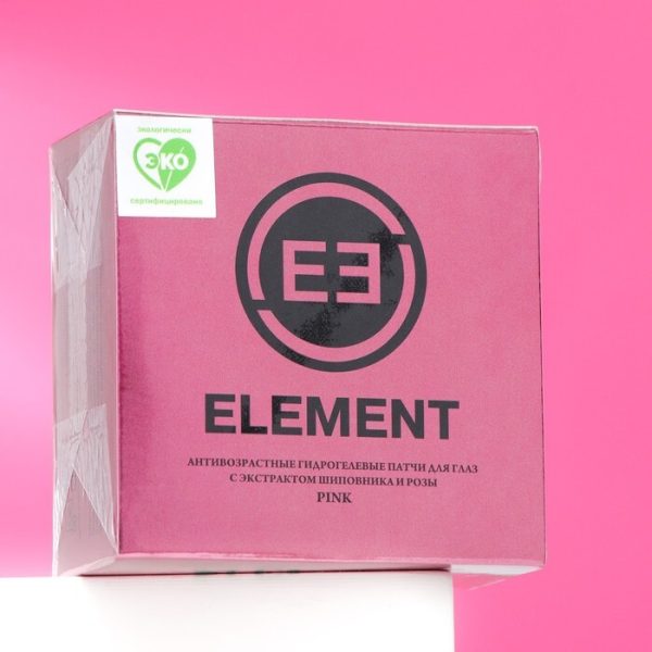 ELEMENT Гидрогелевые патчи для глаз ШИПОВНИК и РОЗА антивозрастные Pink, 60 шт., 85 гр