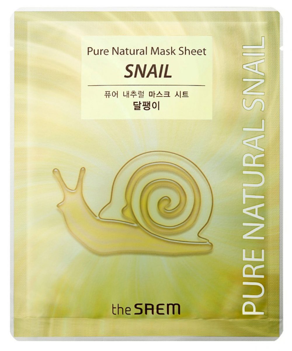 THE SAEM Маска для лица тканевая Pure Natural Mask Sheet [Snail] 20мл