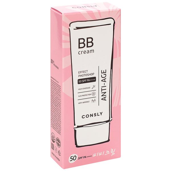 Consly Крем BB антивозраст эффект фотошопа натур беж/BB CREAM PHOTOSHOP ANTI-AGE SPF50/PA++++50ml