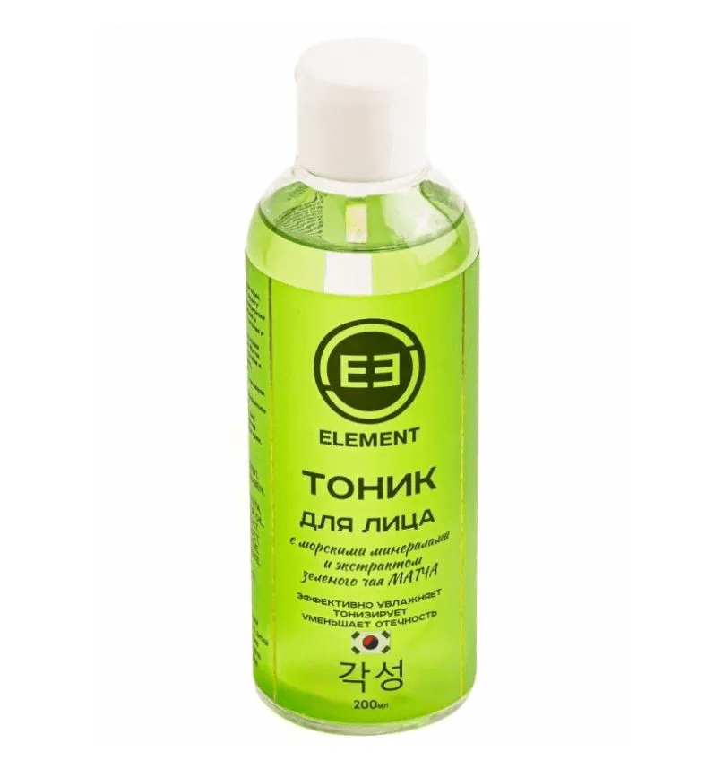 ELEMENT Тоник для лица МОРСКИЕ МИНЕРАЛЫ И ЭКСТРАКТ ЗЕЛЕНОГО ЧАЯ МАТЧА увлажняющий, 200 мл