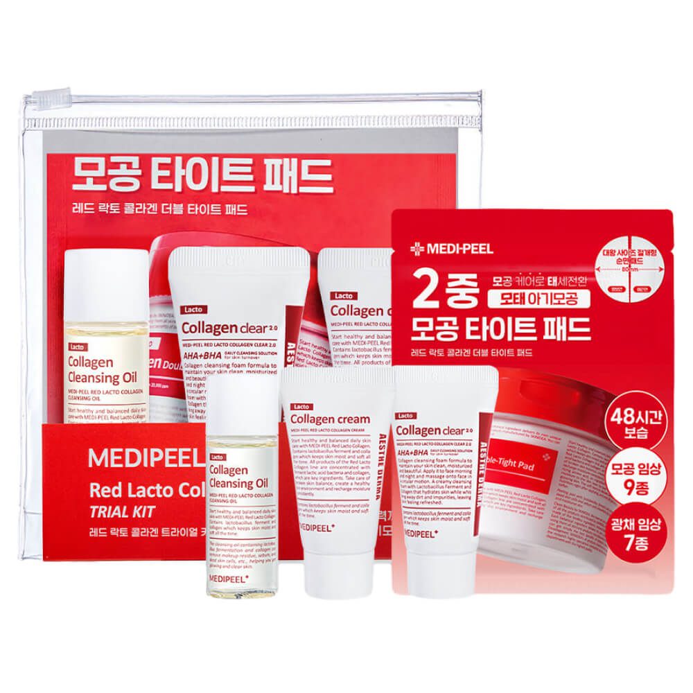MEDI-PEEL Red Lacto Collagen Trial Kit Миниатюры с коллагеном и лактобак-ми (20ml+15ml+20ml/5+15g)