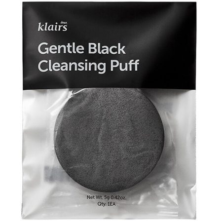 Dear, Klairs Спонж мягкий очищающий для умывания - Gentle black cleansing puff, 1шт