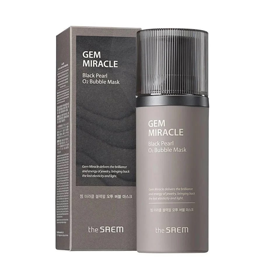 THE SAEM Маска кислородная с экстрактом жемчуга/Gem Miracle Black Pearl O2 Bubble Mask 105гр