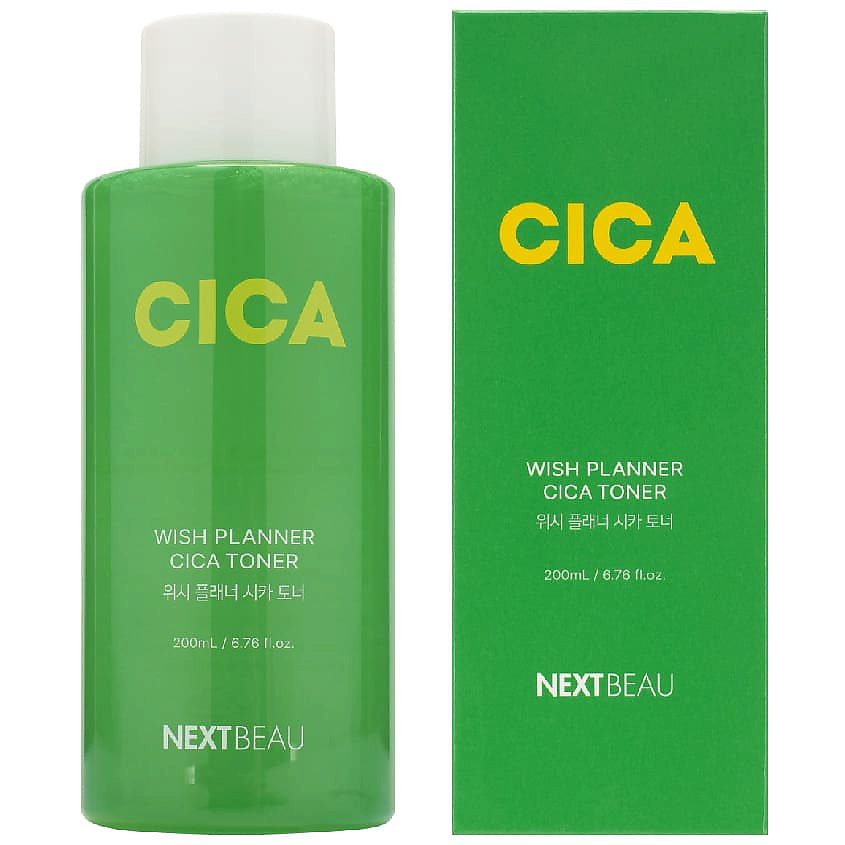 NEXTBEAU Восстанавливающий тонер сцентеллой азиатской/Wish Planner Cica Toner 200мл