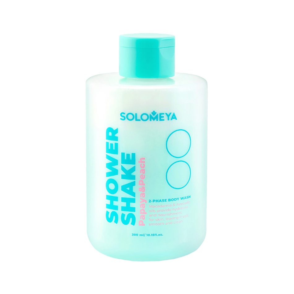 SOLOMEYA Гель-шейк для душа ПАПАЙЯ И ПЕРСИК Shower Shake Papaya&Peach, 300 мл