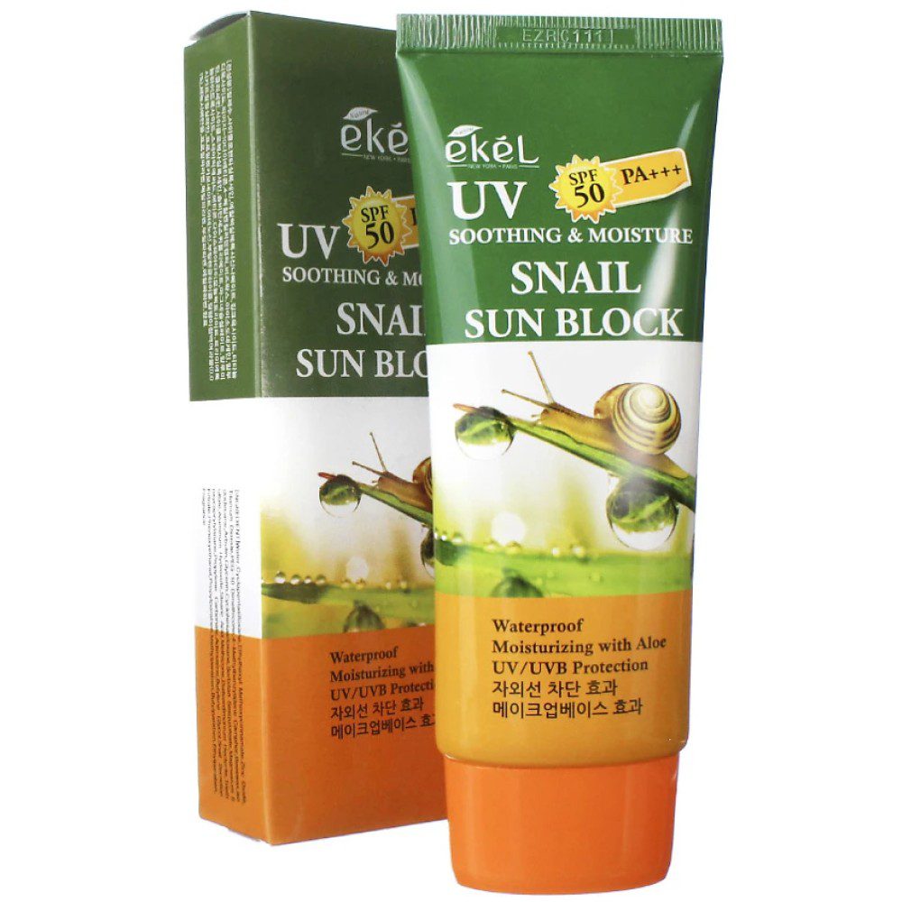 Ekel Солнцезащитный крем с улиткой для лица и тела/Soothing & Moisture Snail 70ml SPF50 PA+++