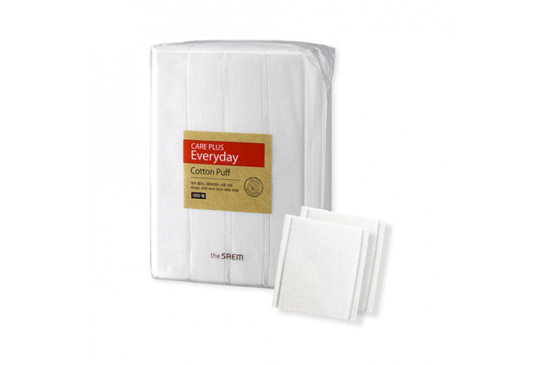 THE SAEM Спонжи косметические из 100% хлопка Care Plus Everyday Cotton Puff 1200шт
