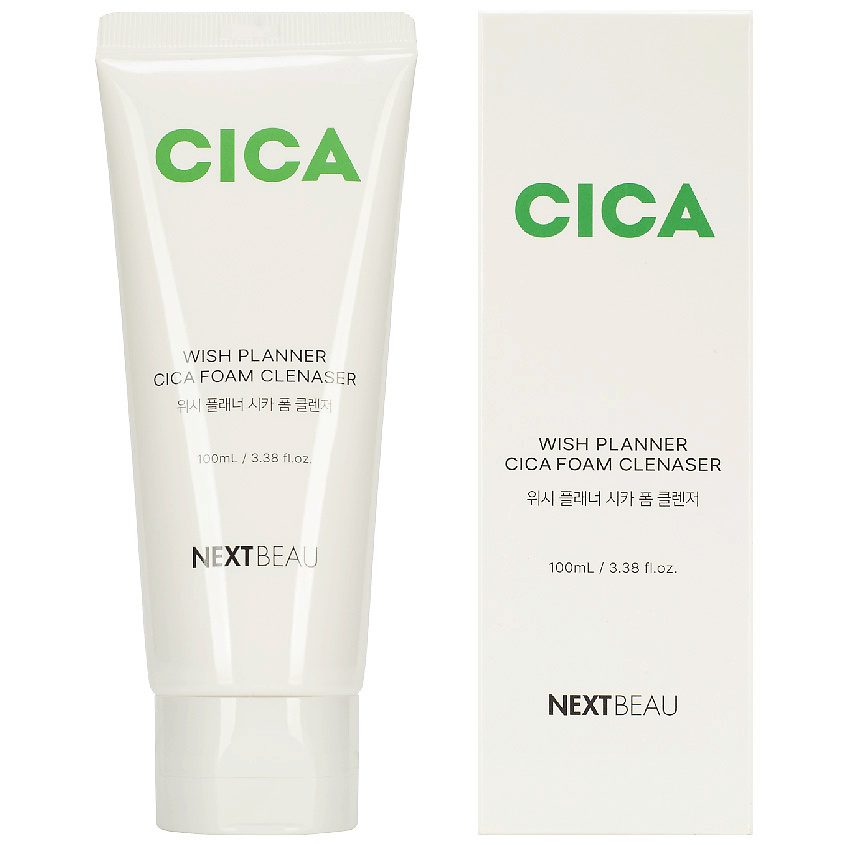 NEXTBEAU Пенка для умывания с центеллой азиатской - Wish planner cica foam cleanser, 100мл