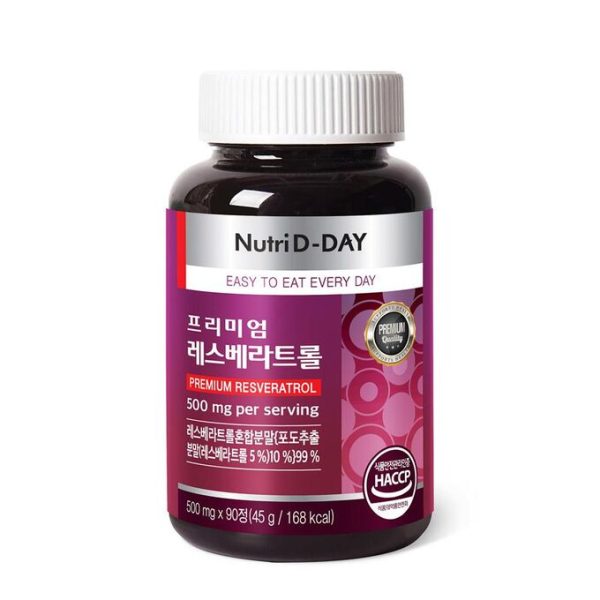 Nutri D-DAY Resveratrol Premium Добавка антиоксидант ресвератрол, 500 мг*90 табл     до 13.03.2025