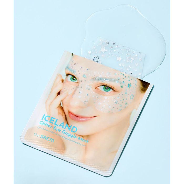 THE SAEM Набор масок для кожи вокруг глаз тканевых/Iceland Glitter Eye Goggle Mask 10гр