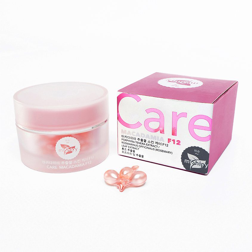 MISHIPY Сыворотка в капсулах для лица КРАСНЫЕ ВОДОРОСЛИ и РОЗМАРИН Care Macadamia F12, 30 капсул