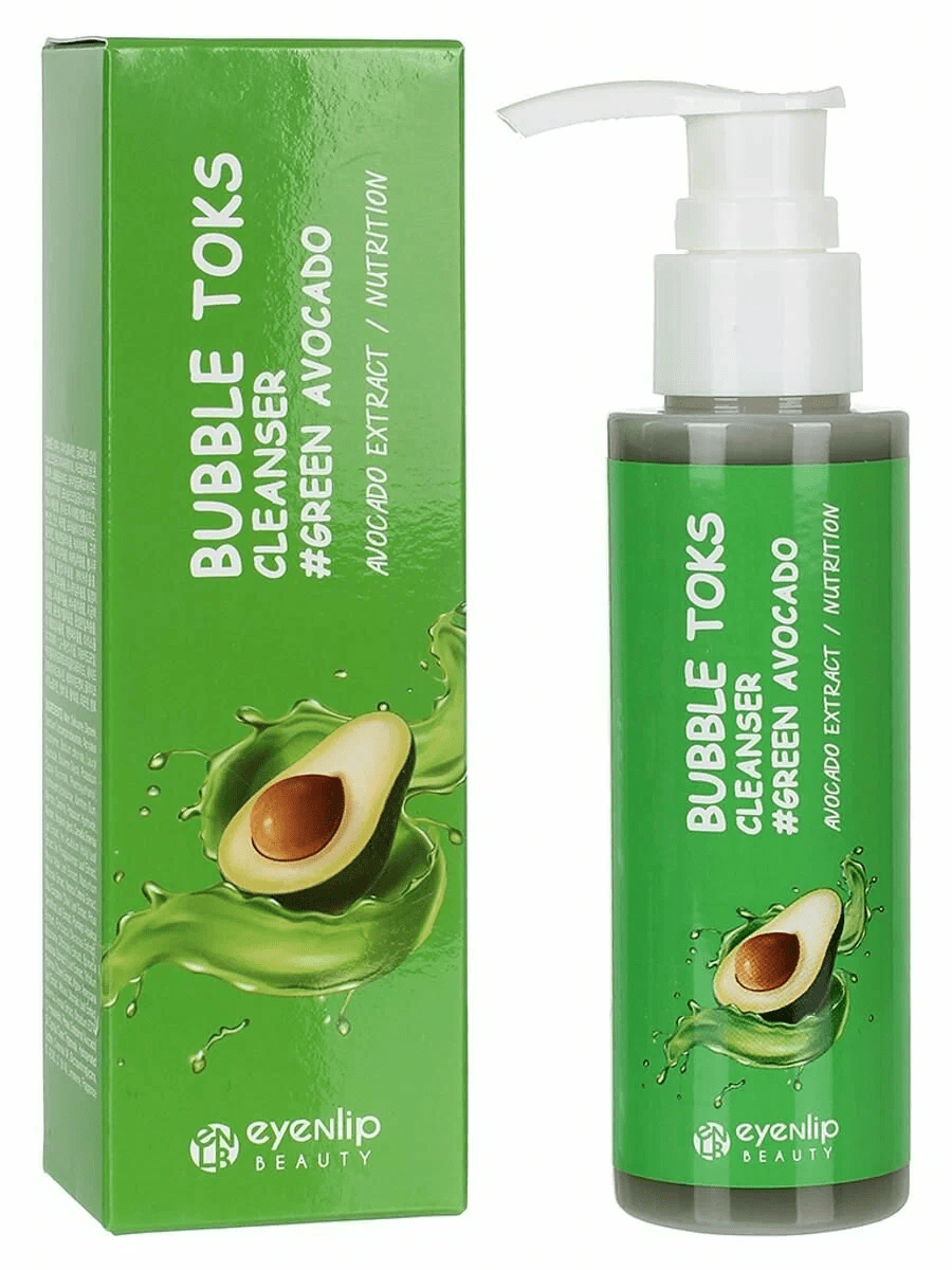 EYENLIP Avocado Пенка для лица кислородная с маслом авокадо Green Avocado Bubble Toks Cleanser 100ml