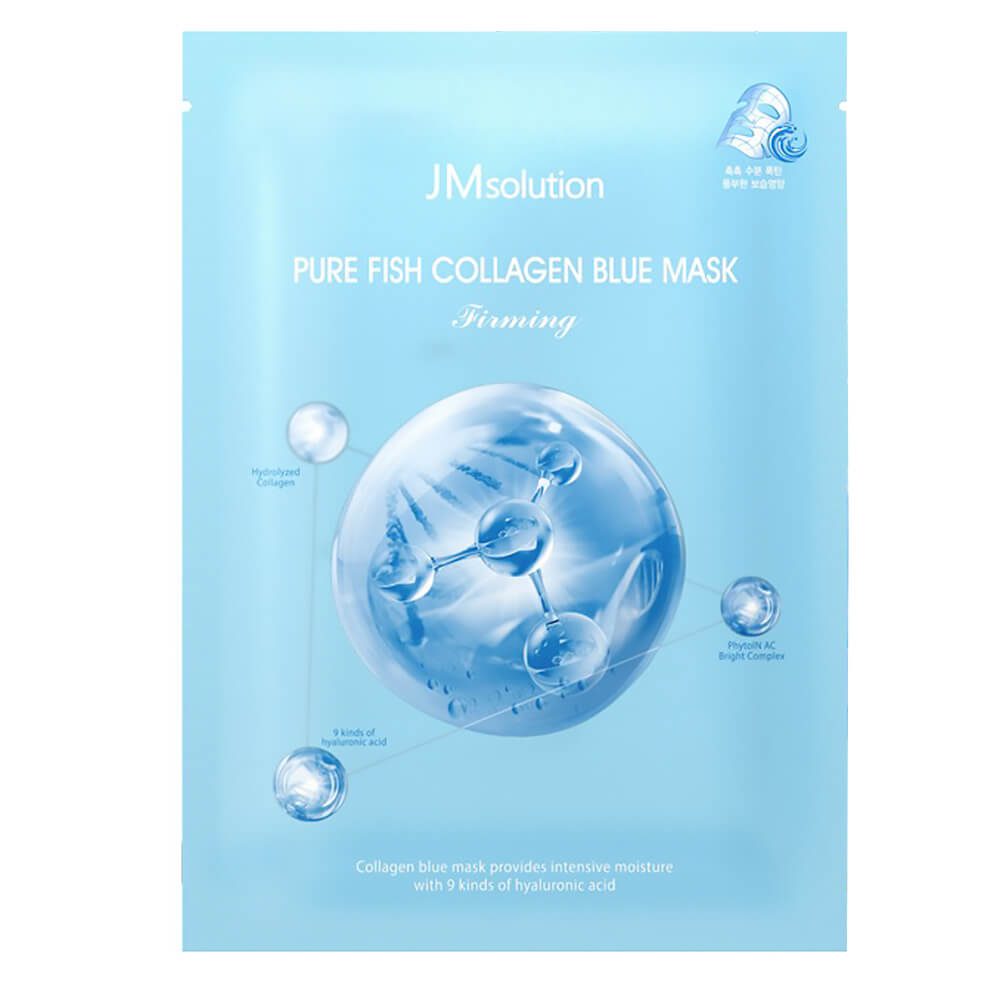 JMsolution Pure Fish Collagen Blue Mask 30ml Увлажняющая маска с коллагеном для эластичности кожи