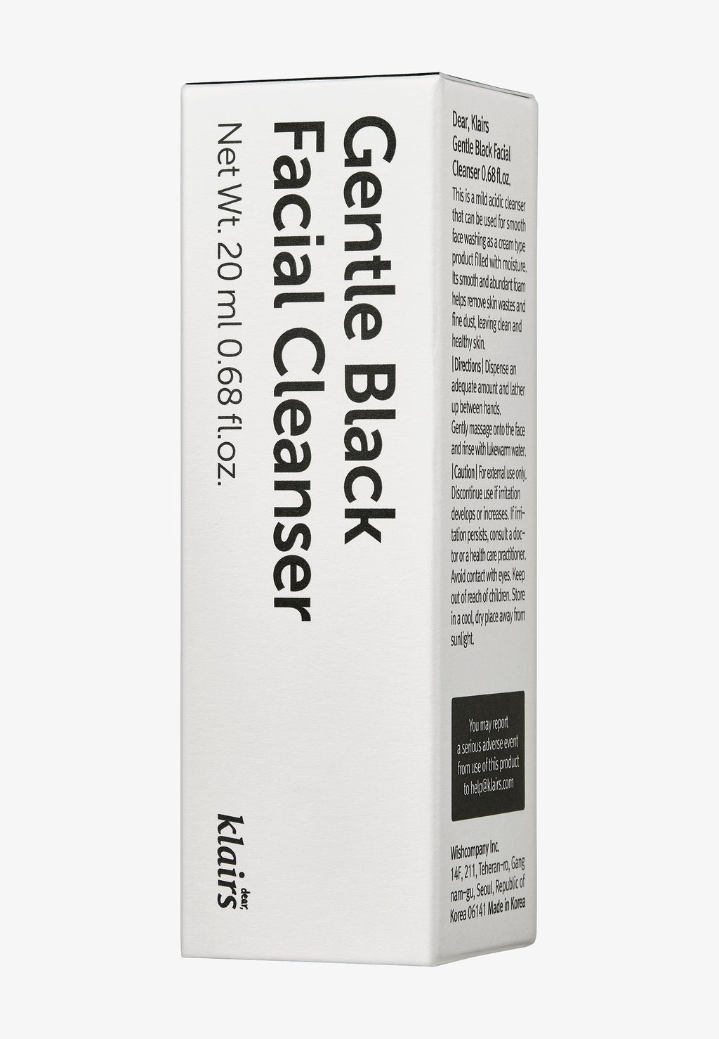 Dear, Klairs Миниатюра Пенка нежная для умывания Gentle black facial cleanser 20 мл