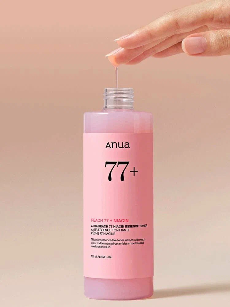 Anua Тонер-эссенция с персиком для гладкой и сияющей кожи Peach 77 Niacin Essence Toner 250 мл Anua Тонер-эссенция с персиком для гладкой и сияющей кожи Peach 77 Niacin Essence Toner 250 мл