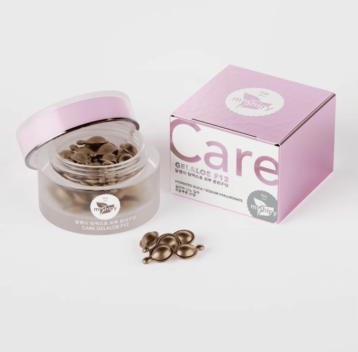 MISHIPY Сыворотка в капсулах для шеи АЛОЭ и ВИНОГРАД Care Gelaloe F12, 30 капсул