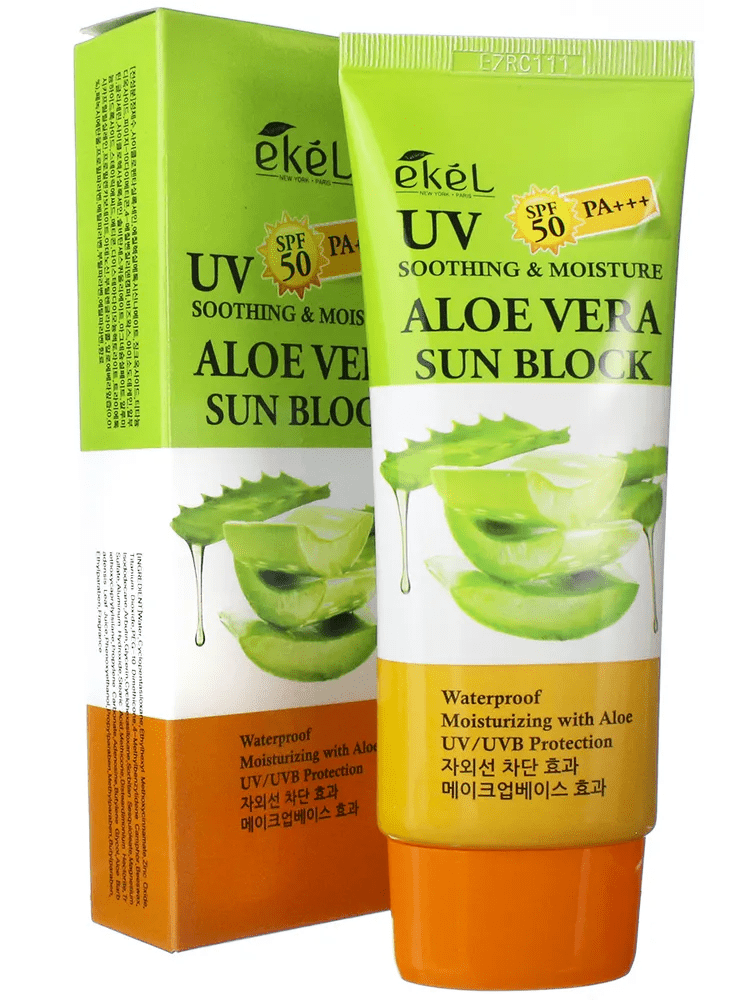 Ekel Cолнцезащитный кремс экстрактом алоэ/Aloe vera sun block 70ml SPF50/PA+++