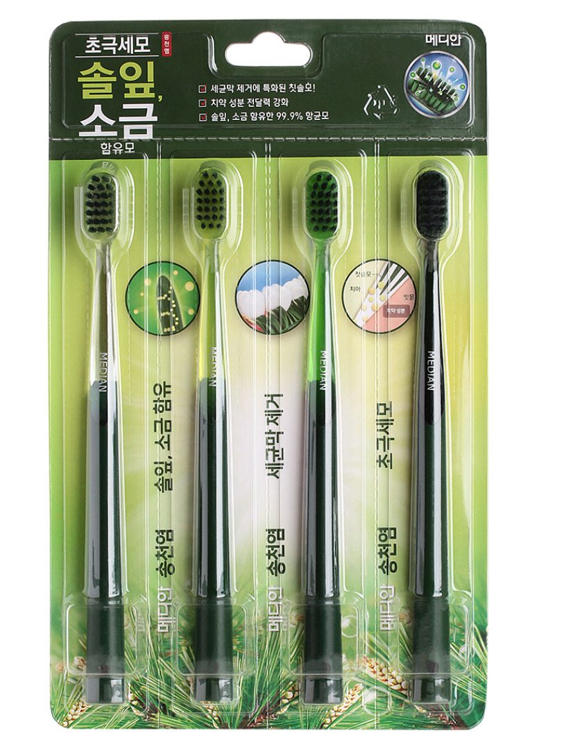 MDN Зубная щетка Median Natural Toothbrush набор 4шт
