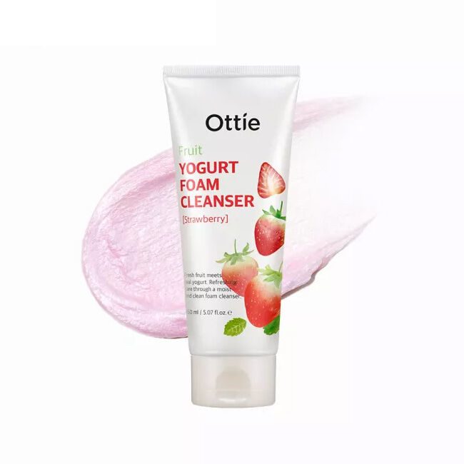Ottie Fruits Yogurt foam Cleanser Фруктовая йогуртовая пенка для очищения (150 мл) клубника