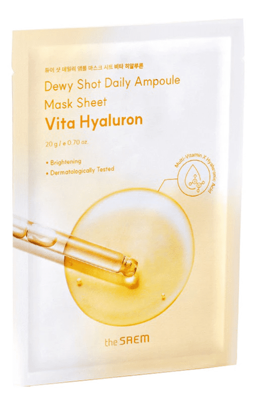 THE SAEM Маска на тканевой основе/Dewy Shot Daily Ampoule Mask Sheet Vita Hyaluron 20гр