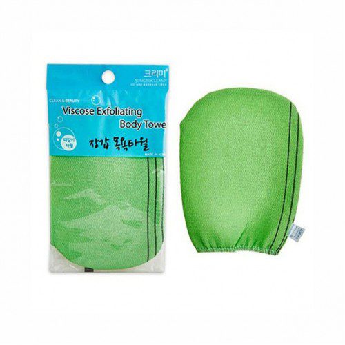 SANGBO CLEAN&BEAUTY Мочалка-варежка для душа Viscose Exfoliating Body Towel 12см х 17см