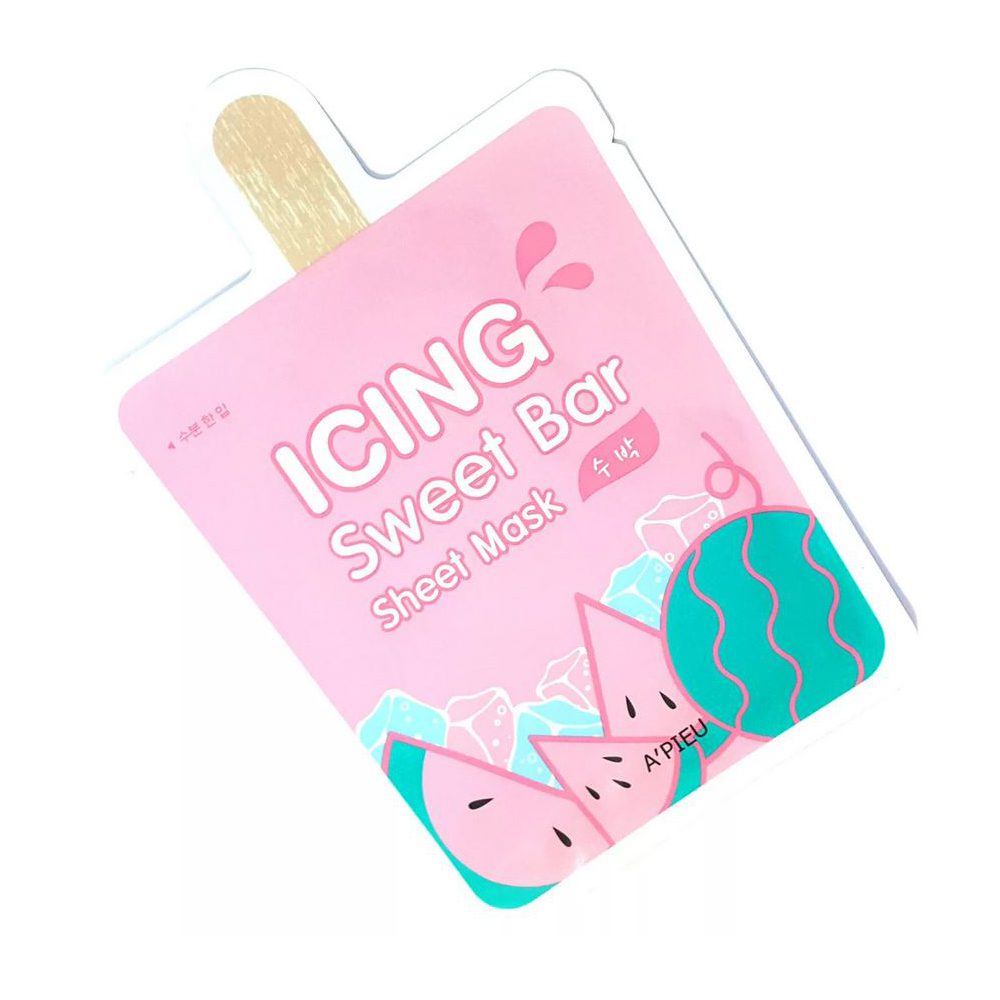 A'pieu Icing Sweet Bar Sheet Mask Watermelon Тканевая маска для лица с экстрактом арбуза, 21 гр