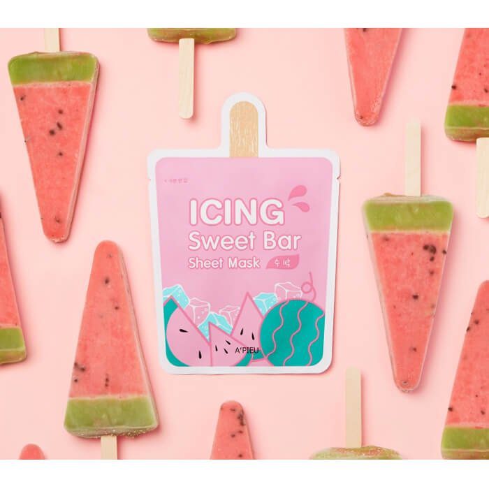 A'pieu Icing Sweet Bar Sheet Mask Watermelon Тканевая маска для лица с экстрактом арбуза, 21 гр
