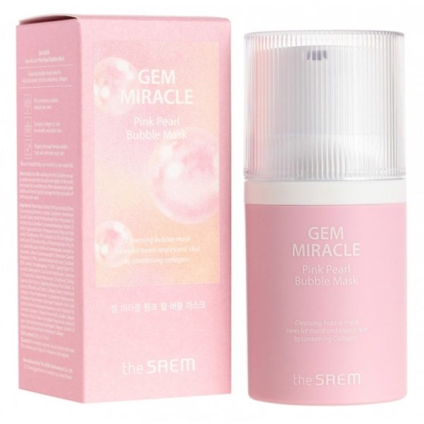 THE SAEM Маска для лица пузырьковая очищающая Gem Miracle Pink Pearl Bubble Mask_50g