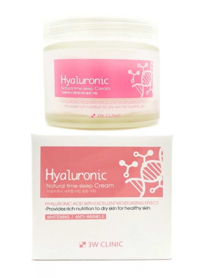 3W Clinic Крем для лица с гиалуроновой кислотой Hyaluronic Natural Time Sleep Cream