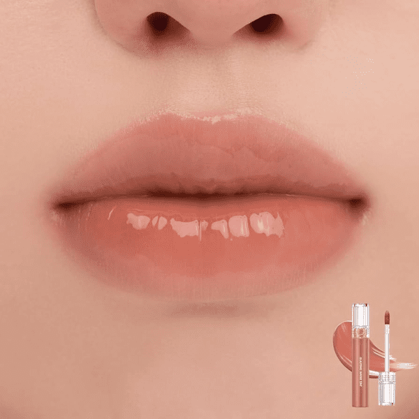 Rom&Nd Glasting Water Tint №15 Nudy Sundown,Сияющий тинт для губ с нюдовым оттенком  4г