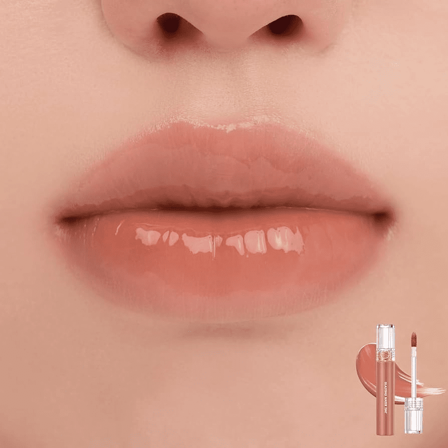 Rom&Nd Glasting Water Tint №15 Nudy Sundown,Сияющий тинт для губ с нюдовым оттенком  4г