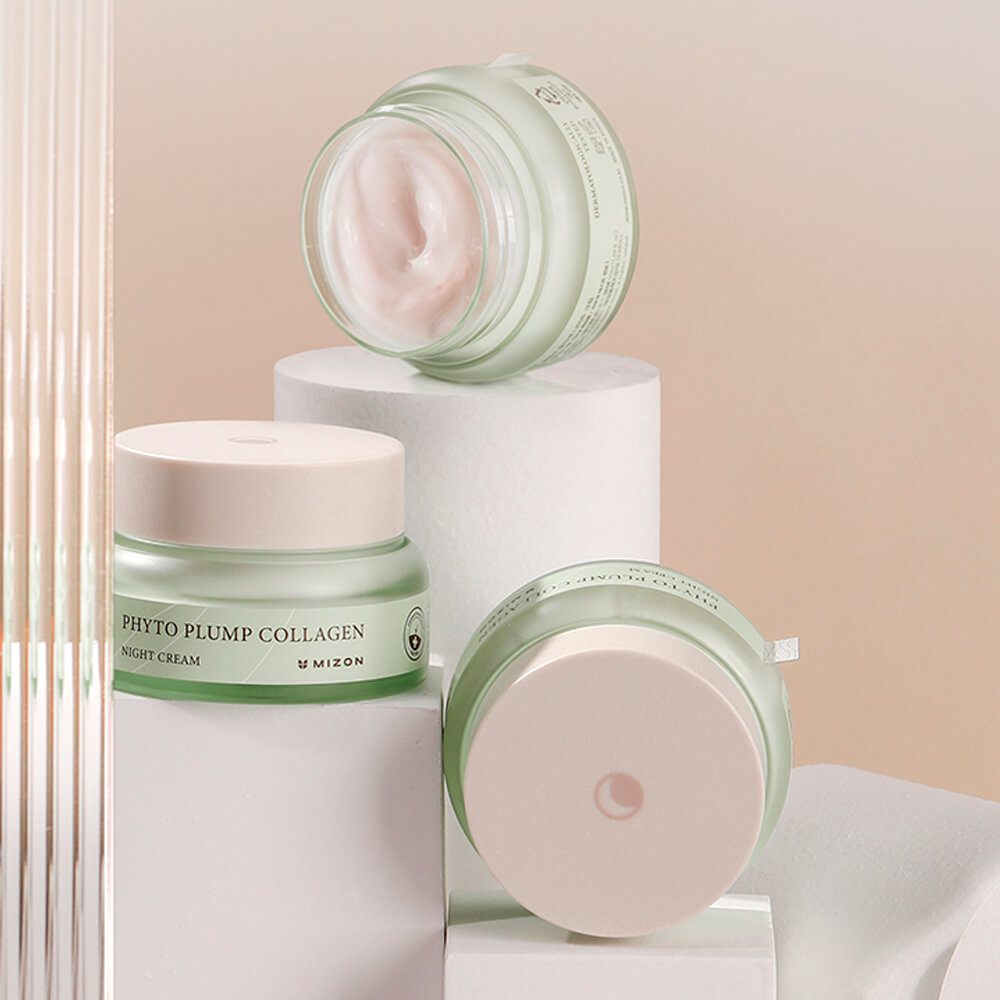 Mizon Крем для лица ночной с фитоколлагеном — phyto plump collagen night cream, 50мл