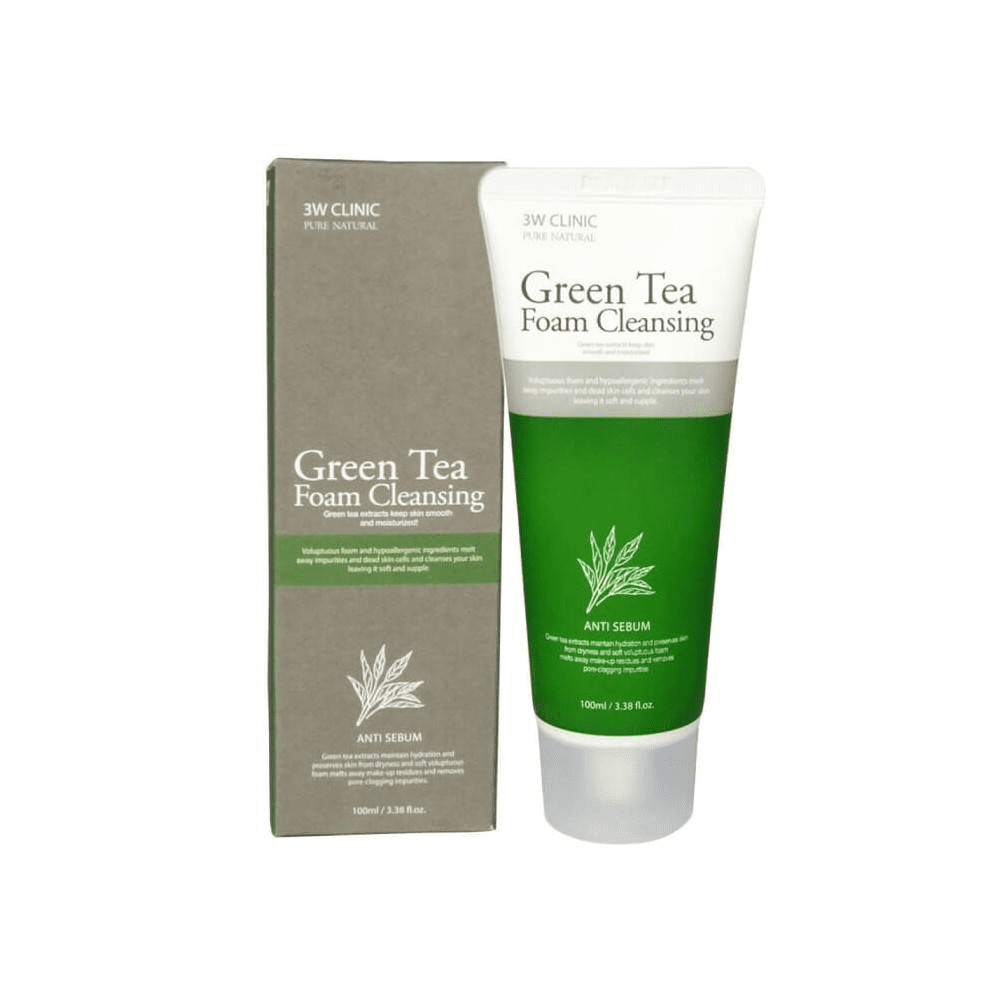 3W Clinic Пенка для умывания зеленый чай "Anti-Sebum Green Tea Foam Cleansing",100 мл