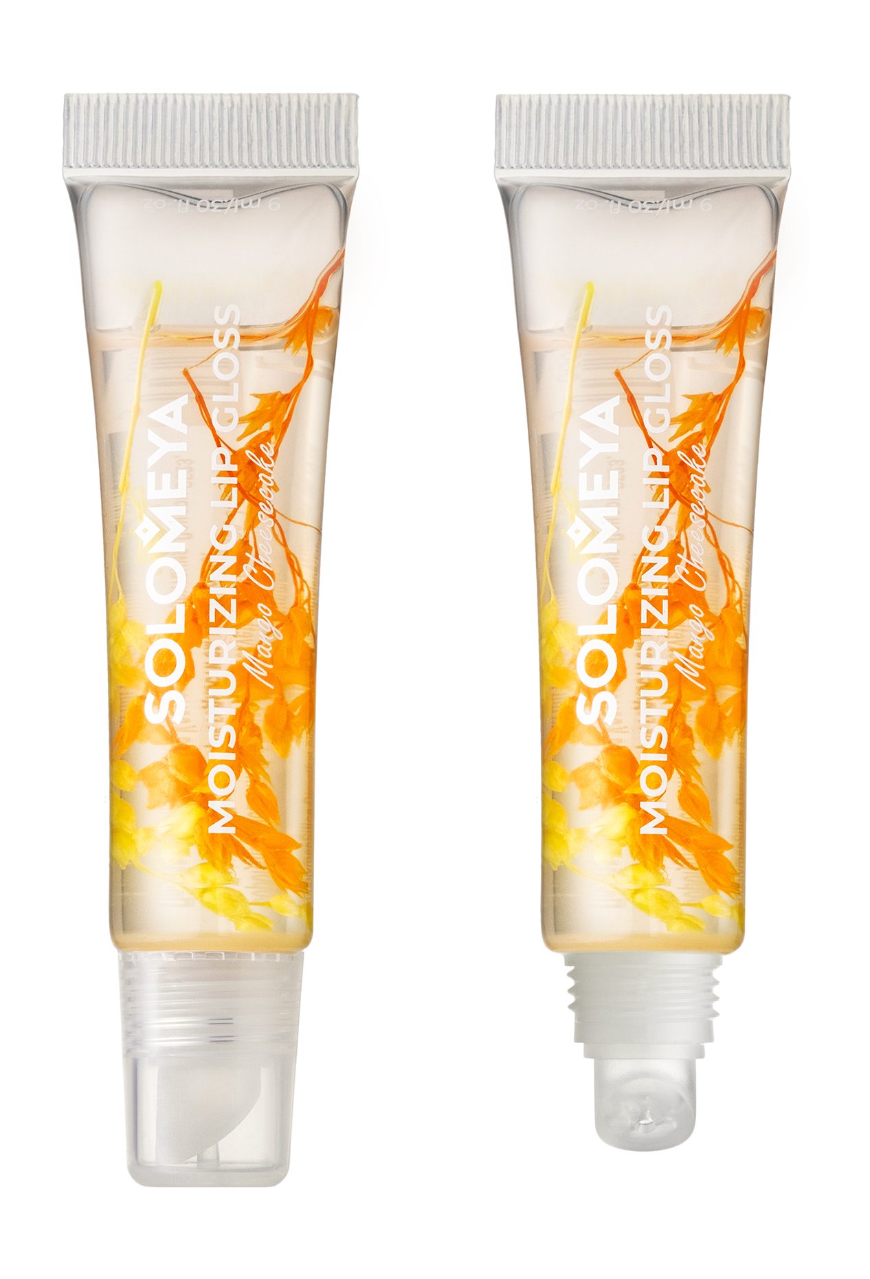 SOLOMEYA Блеск для губ увлажняющий МАНГОВЫЙ ЧИЗКЕЙК Moisturizing Lip Gloss Mango Cheesecake, 9 мл