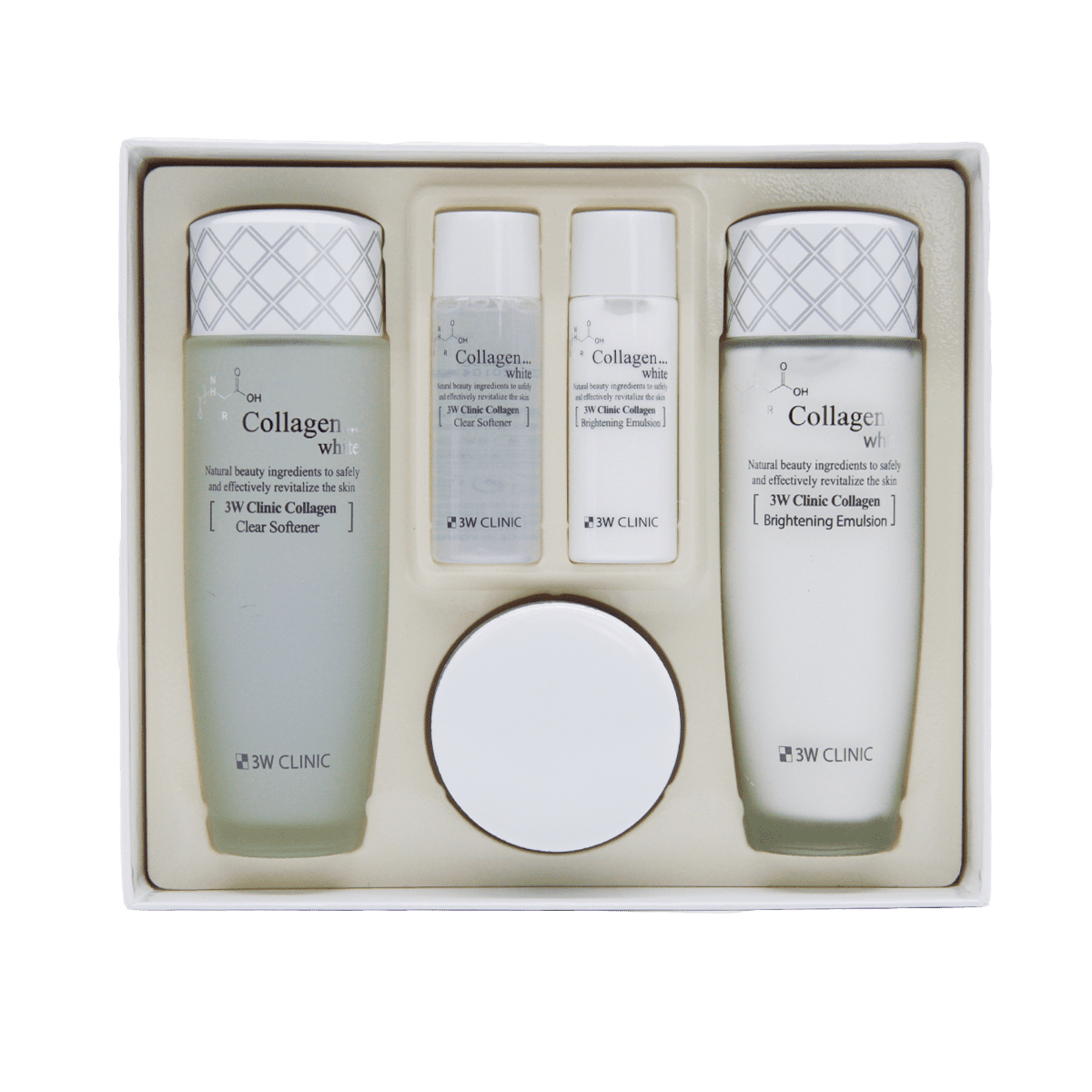 3W Clinic Набор осветления и увлажнения кожи с коллагеном Collagen Whitening Skin Care 3 Items Set